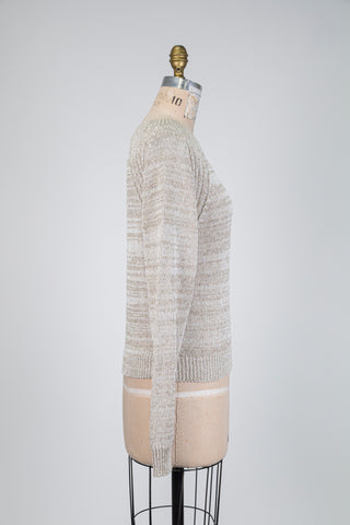 Sparkly mottled grey knit sweater (OS)
