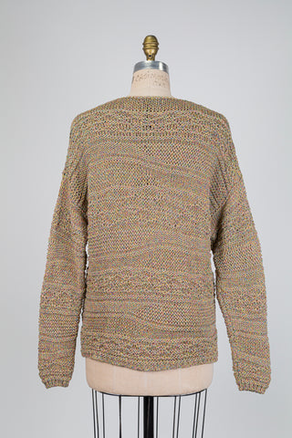 Shimmering brown knit sweater (OS)