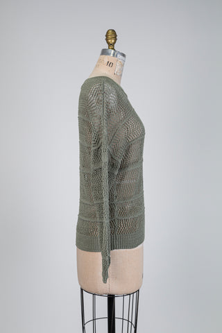 Chandail vert en maille ajourée (TU)