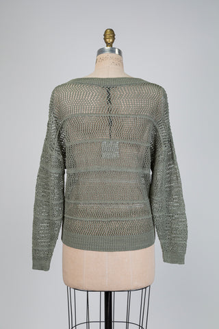 Chandail vert en maille ajourée (TU)