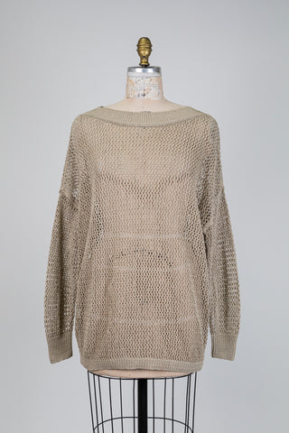 Latté oversized openwork knit sweater (OS)
