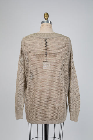 Latté oversized openwork knit sweater (OS)