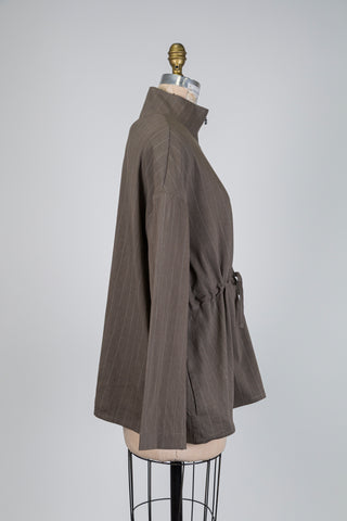 Taupe jacket with white stripes (XS to XL)