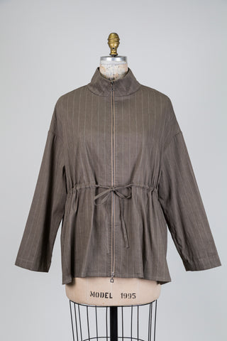 Taupe jacket with white stripes (XS to XL)