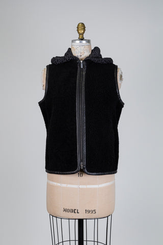 Veste sans manches en mouton renversé noir (2+4)