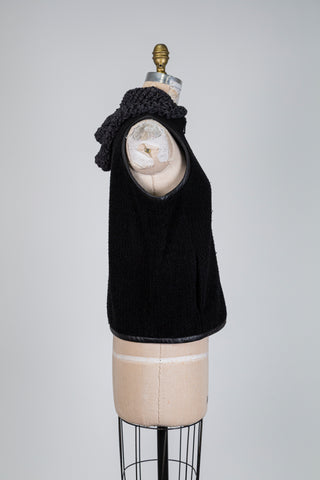 Veste sans manches en mouton renversé noir (2+4)