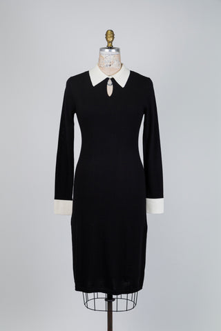 Black Knitted Shirt Dress (XS-S)