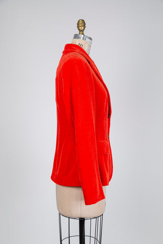 Intense coral corduroy blazer (S)