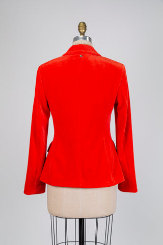 Intense coral corduroy blazer (S)