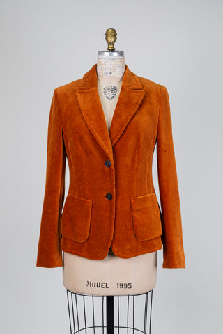 Camel ribbed cotton blazer (S)
