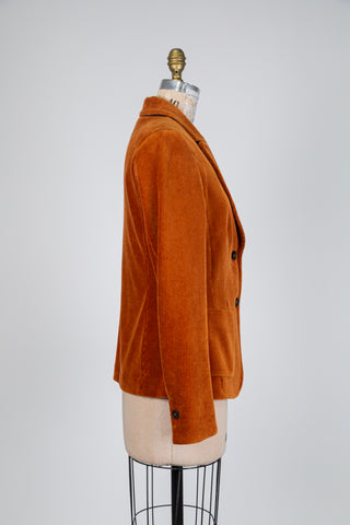 Camel ribbed cotton blazer (S)
