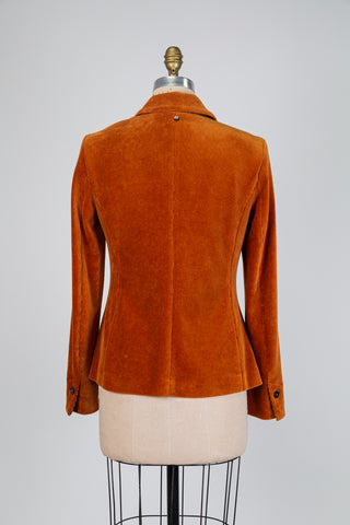 Camel ribbed cotton blazer (S)