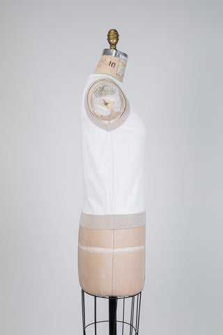 Chandail blanc à manche unique (TU)