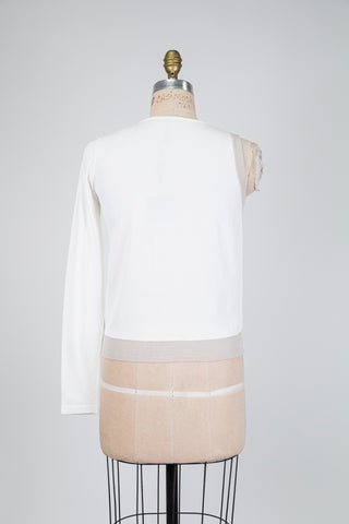 Chandail blanc à manche unique (TU)