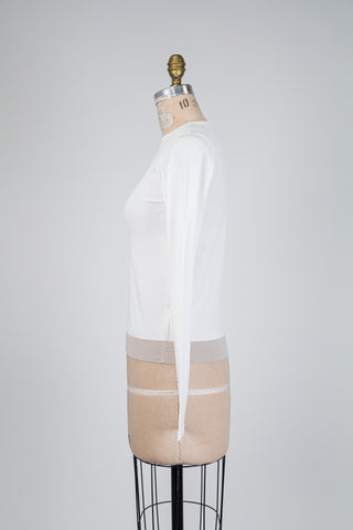 Chandail blanc à manche unique (TU)