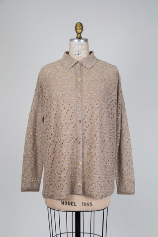 Silvery beige light drop blouse (OS)