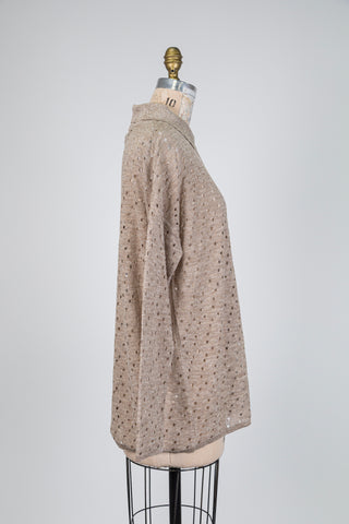 Silvery beige light drop blouse (OS)