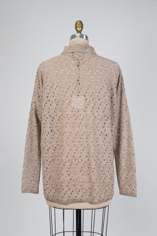 Silvery beige light drop blouse (OS)