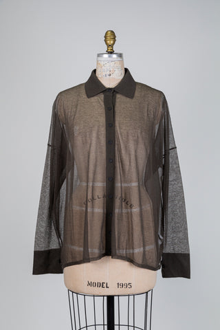 Sheer green cotton knit blouse (OS) *imp*