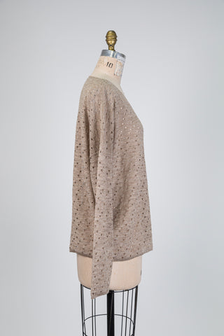 Silvery beige light-drop sweater (OS)