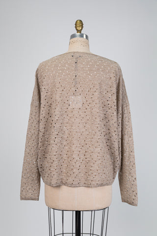 Silvery beige light-drop sweater (OS)