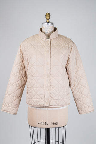 Veste matelassée beige à col châle amovible (2-4-6-8-12-14)