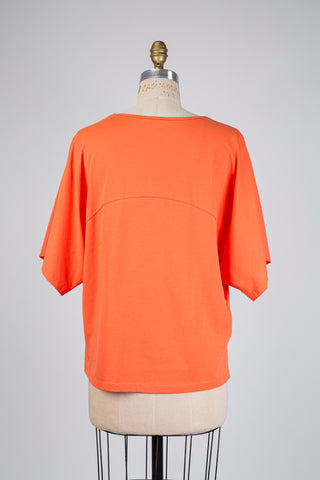 T-shirt corail à manches amples (S/M)