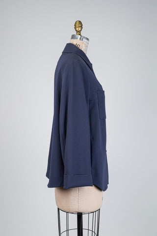 Veste surchemise utilitaire bleu acier (12)