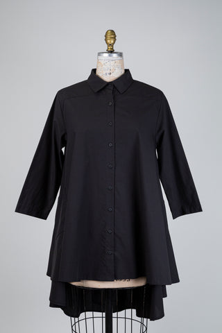 Black A-line blouse (S+)