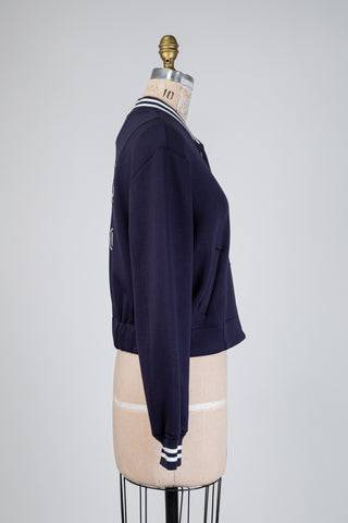 Bomber varsity en jersey marine (4+6)