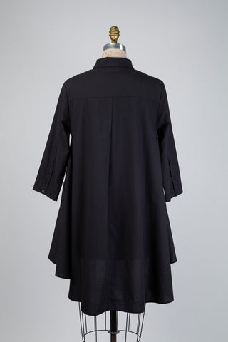 Black A-line blouse (S+)