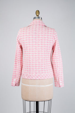 Veste en tweed rose et blanc (S-L-XL)