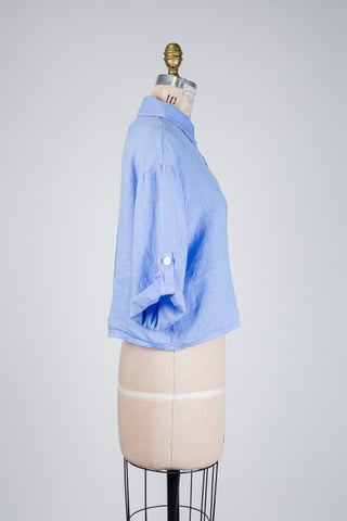 Blue linen blouse (M/L)