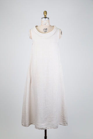 Beige linen high-neck dress (M/L)
