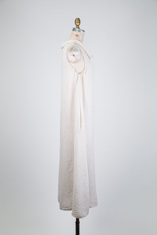 Beige linen high-neck dress (M/L)