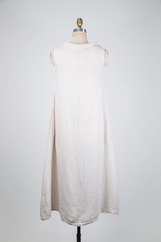 Beige linen high-neck dress (M/L)