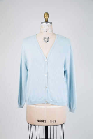 Cardigan en tricot bleu ciel (TU)