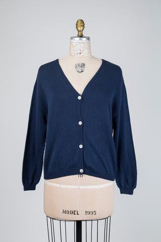 Navy knitted cardigan (OS)