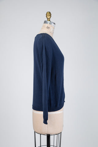 Navy knitted cardigan (OS)