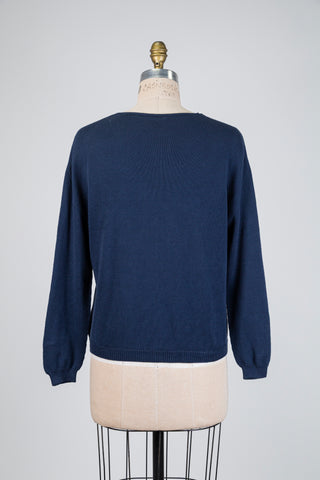 Navy knitted cardigan (OS)