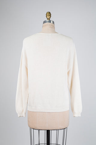 Cardigan ivoire en maille fine (TU)