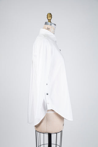Chemisier blanc à fentes boutonnées (XS-S-M-XL-XXL)