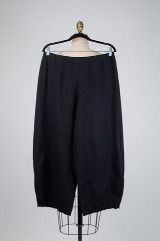 Pantalon ballon noir coton/lin (10-12-16)