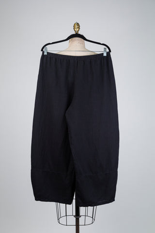 Pantalon ballon noir coton/lin (10-12-16)