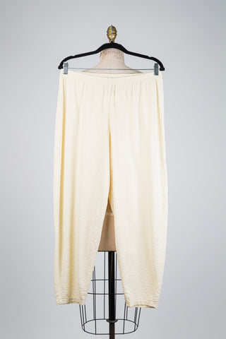 Ivory Textured Cotton Trousers (10+)