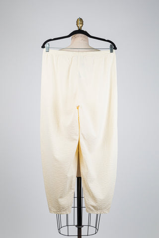 Ivory Textured Cotton Trousers (10+)