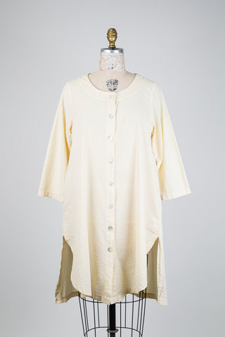 Textured ivory cotton tunic (10+)