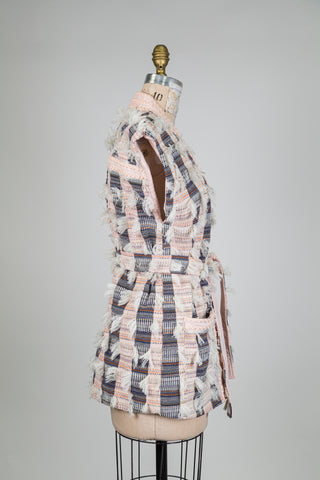 Veste rose texturée façon kimono (4 à 12)