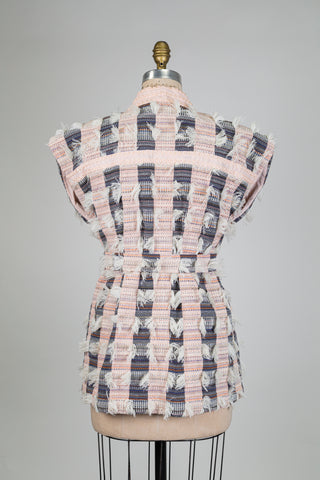 Veste rose texturée façon kimono (4 à 12)