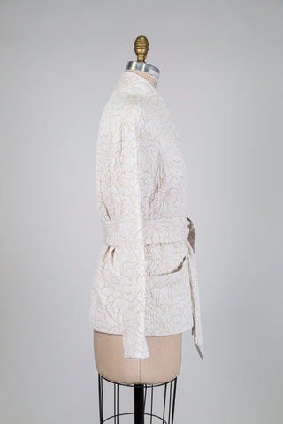 Veste crème à broderie florale (M)